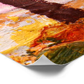 Aardolieschilderlandschap - kleurrijk herfstbos poster (Hoek)