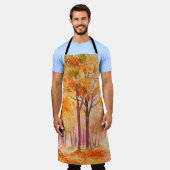 Aardolieschilderlandschap - kleurrijk herfstbos schort (Gedragen)