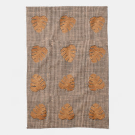 Aardrijke kleuren - Rotische bladeren Canvas Kitch Theedoek