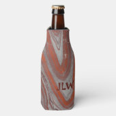 Aardrode en grijze minerale golven flesjeskoeler (Fles Voorkant)