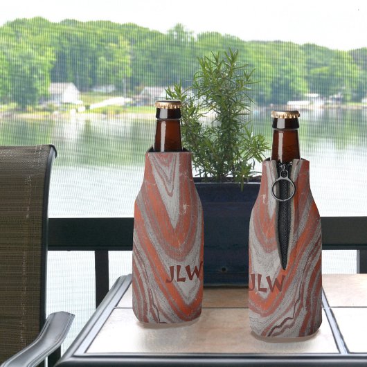 Aardrode en grijze minerale golven flesjeskoeler