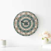 Aardrooster Teal en Bruin Grote Klok (Huis)