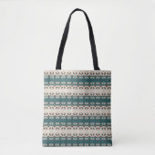 Aardrooster Teal en Bruine Tote Bag (Voorkant)