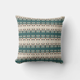 Aardrooster turquoise en bruin kussen