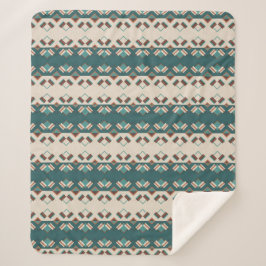 Aardrooster Turquoise en Bruin Sherpa Deken
