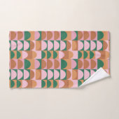 Aardroze en groen Geometrische vormen Patroon Bad Handdoek (Handdoek)