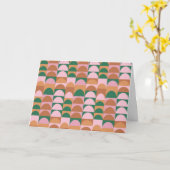 Aardroze en groen Geometrische vormen Patroon Kaart (Gele Bloem)