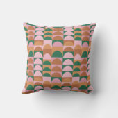 Aardroze en groen Geometrische vormen Patroon Kussen (Achterkant)