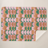 Aardroze en groen Geometrische vormen Patroon Sherpa Deken (Voorkant (horizontaal))