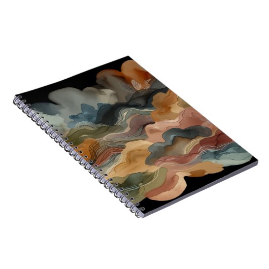 aards Abstract aquarel Notitieboek (Rechterzijde)