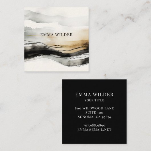 aards Abstract Waterverf Visitekaartje (Voorkant / Achterkant)