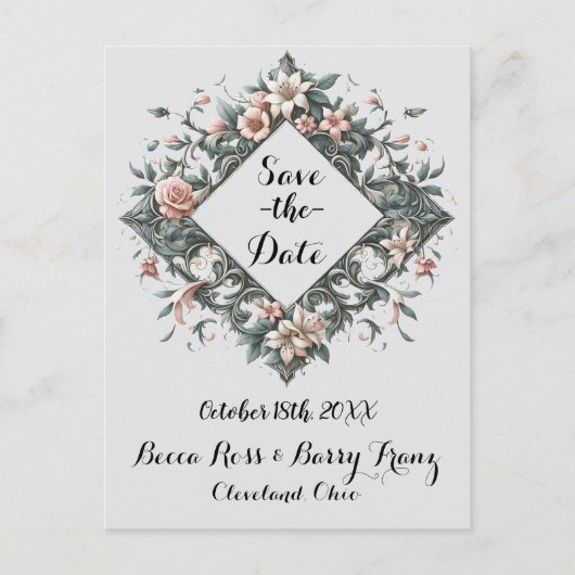 aards bloemenwijnstok-Briefkaart Aankondigingskaart (Voorkant)