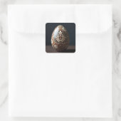 Aards Bloemstuk Pasen Ei Vierkante Sticker (Tas)