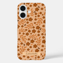 aards bruin ditsy bloemenpatroon