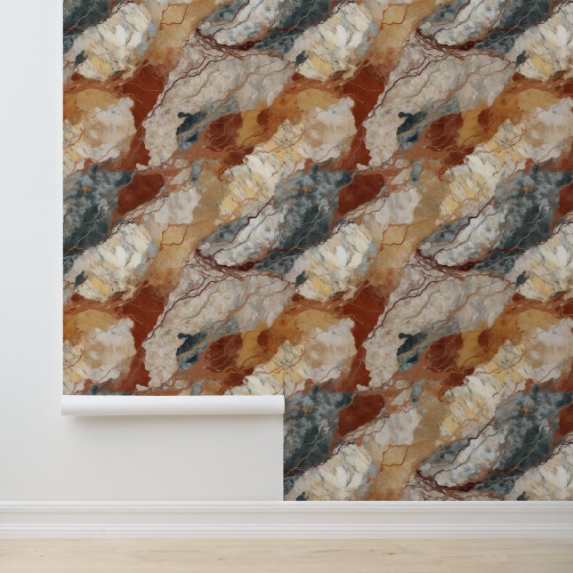 aards marmeren toonpatroon behang (Applicatie)
