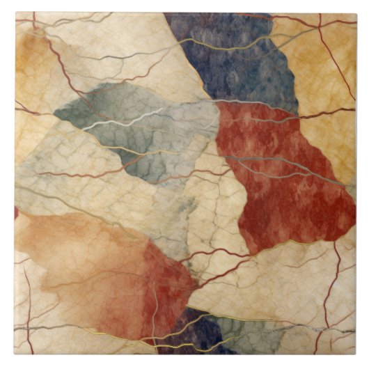 aards marmeren toonpatroon tegeltje (Voorkant)