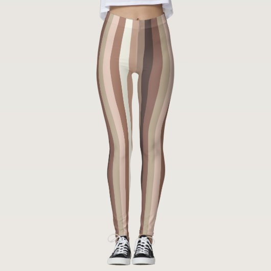 aards verticaal streeppatroon leggings (Voorkant)