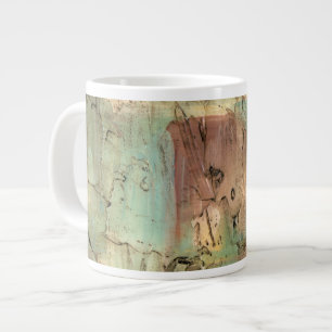 Aardschilderij met gebarsten oppervlak grote koffiekop