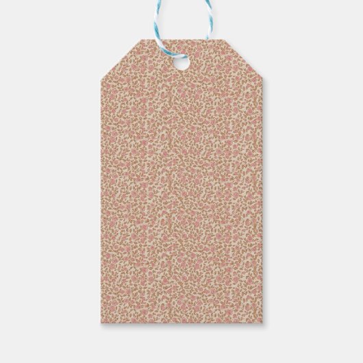 Aardse 1940 Retro Roseknop Hulpprogramma Cadeaulabel (Voorkant)