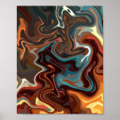 Aardse Abstract met turquoise hoogtepunten Poster (Voorkant)