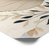 Aardse Abstracte bladeren Neutral Botanical Poster (Hoek)