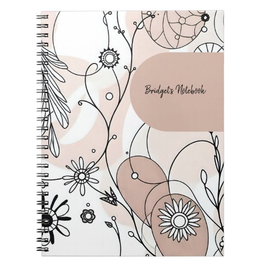 Aardse Abstracte Boho Moderne Design Notitieboek (Voorkant)