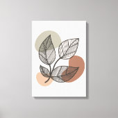 Aardse Abstracte Floral Boho Canvas Afdruk (Voorkant)