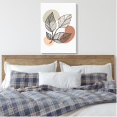 Aardse Abstracte Floral Boho Canvas Afdruk (Insitu (Slaapkamer))