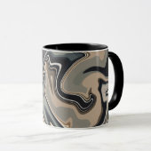 Aardse Abstracte Golven met Neutrale Tinten Mok (Voorkant rechts)