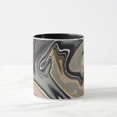 Aardse Abstracte golven met neutrale tonen Mok (Midden)