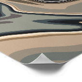 Aardse Abstracte golven met neutrale tonen Poster (Hoek)