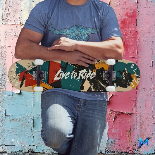 Aardse Abstracte Graffiti - Leef om te Rijden Mott Persoonlijk Skateboard