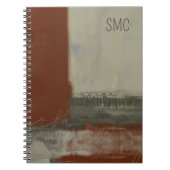 Aardse Abstracte Initiaal Monogram Kunst Notitieboek (Voorkant)