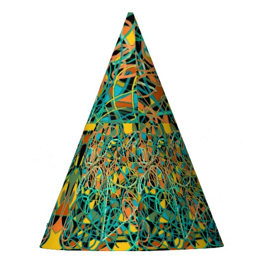 Aardse abstracte kunst Vine Like Design Feesthoedjes (Achterkant)