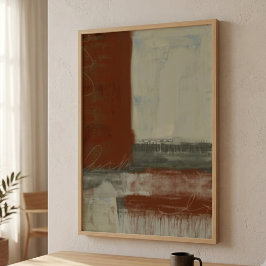 Aardse abstracte lagen met fijne lijn details poster