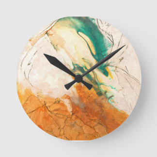 Aardse Abstracte Marmeren Kunstklok Ronde Klok