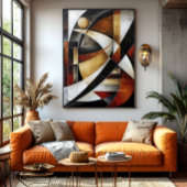 Aardse Abstracte Mozaïek Canvas Afdruk