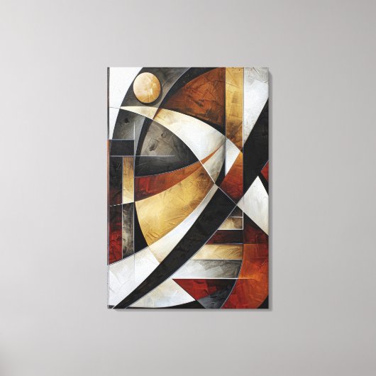 Aardse Abstracte Mozaïek Canvas Afdruk (Voorkant)