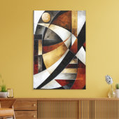 Aardse Abstracte Mozaïek Canvas Afdruk (Insitu (Woonkamer))