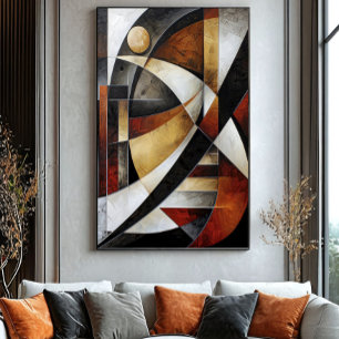 Aardse Abstracte Mozaïek Poster