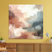 Aardse Abstracte penseelstreekkunst Canvas Afdruk (Insitu (Woonkamer))