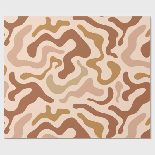 aardse Abstracte retrogolven Cadeaupapier (Vlak)