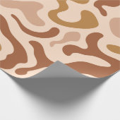 aardse Abstracte retrogolven Cadeaupapier (Hoek)