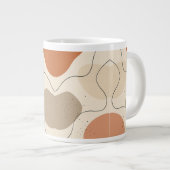 Aardse Abstracte Stroom Grote Koffiekop (Voorkant rechts)