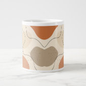 Aardse Abstracte Stroom Grote Koffiekop (Voorkant)