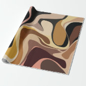 Aardse Abstracte Swirl Art Cadeaupapier (Uitgerold)
