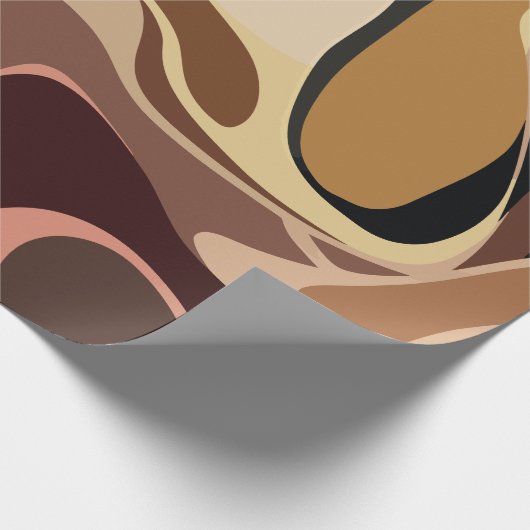 Aardse Abstracte Swirl Art Cadeaupapier (Hoek)