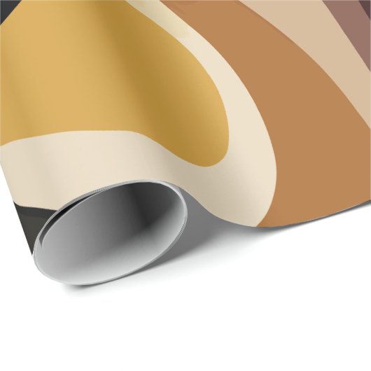 Aardse Abstracte Swirl Art Cadeaupapier (Rol Hoek)
