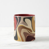 Aardse Abstracte Swirl Art Mok (Midden)