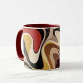 Aardse Abstracte Swirl Art Mok (Voorkant links)